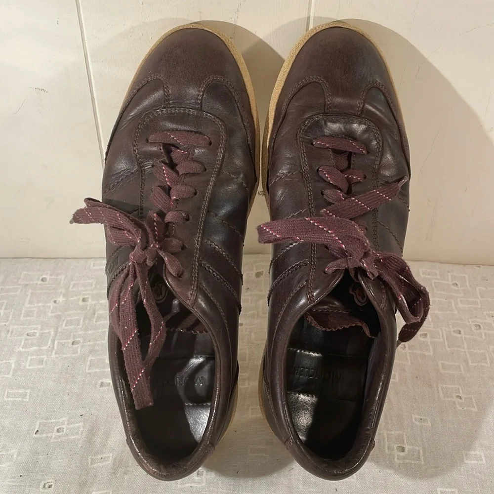 Moncler Chocolate Brown Leather Sneakers Unisex